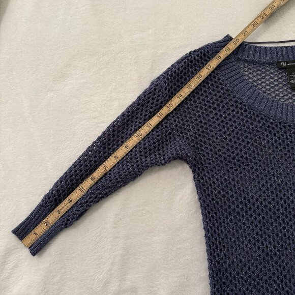 INC International Concepts Metalic Shimmer Size XS Women’s Open Knit Fishnet Top - Picture 6 of 10